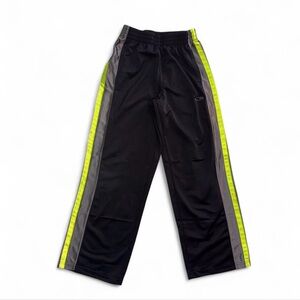 C9 by Champion Boys Track Pants Black Gray Neon Green Stripe Size M (8-10)